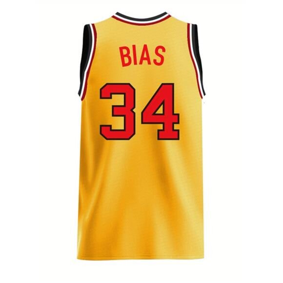 NWT Len Bias #34 Maryland Terrapins Throwback Basketball Jersey Gold - Picture 2 of 5